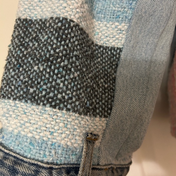 Upcycled Jean and Cotton Poncho Jacket - Picture 4 of 8